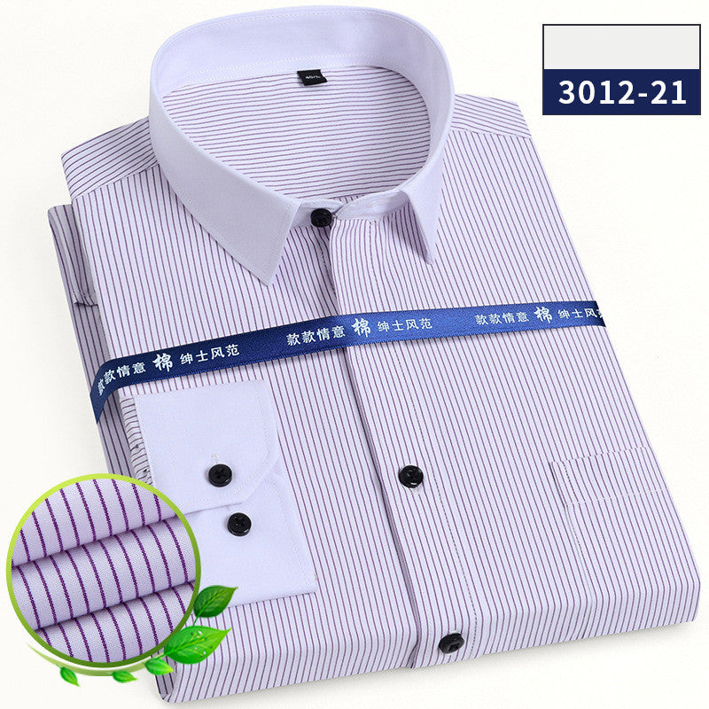 Long Sleeve Shirt Men'S Business Striped Shirt