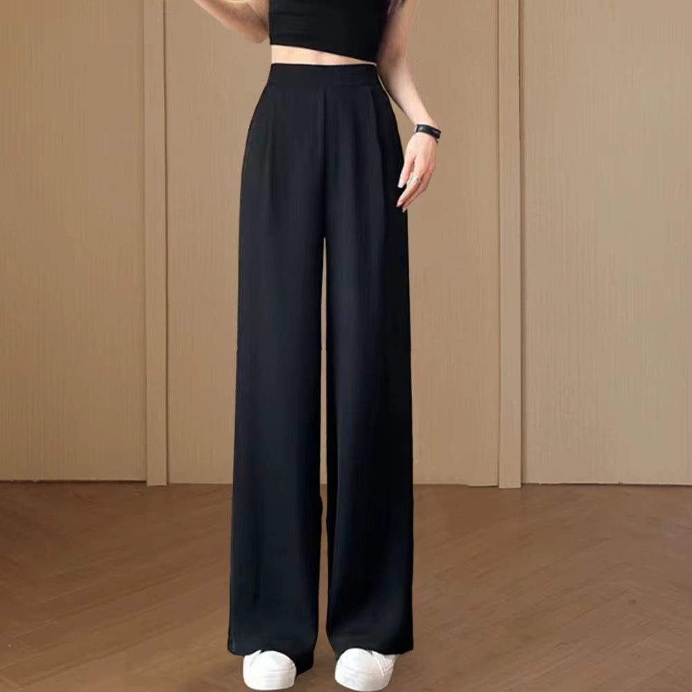 Loose Pants Women'S Wide Leg Pants with Pockets Solid Color Office Wear Trousers for Summer High Waisted Relaxed Fit Casual