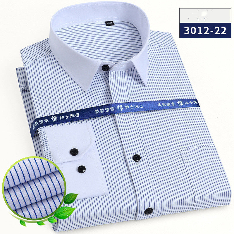Long Sleeve Shirt Men'S Business Striped Shirt