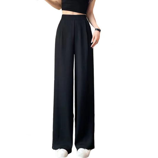 Loose Pants Women'S Wide Leg Pants with Pockets Solid Color Office Wear Trousers for Summer High Waisted Relaxed Fit Casual
