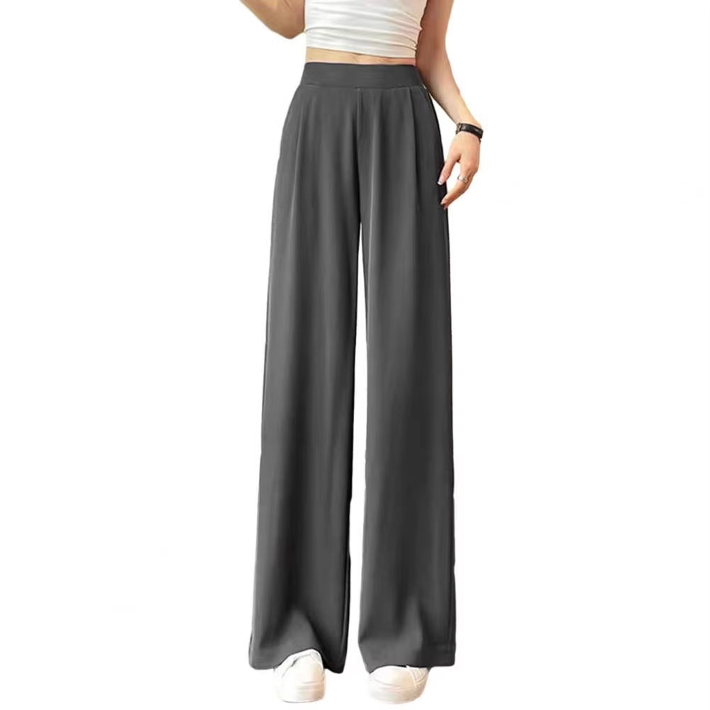 Loose Pants Women'S Wide Leg Pants with Pockets Solid Color Office Wear Trousers for Summer High Waisted Relaxed Fit Casual