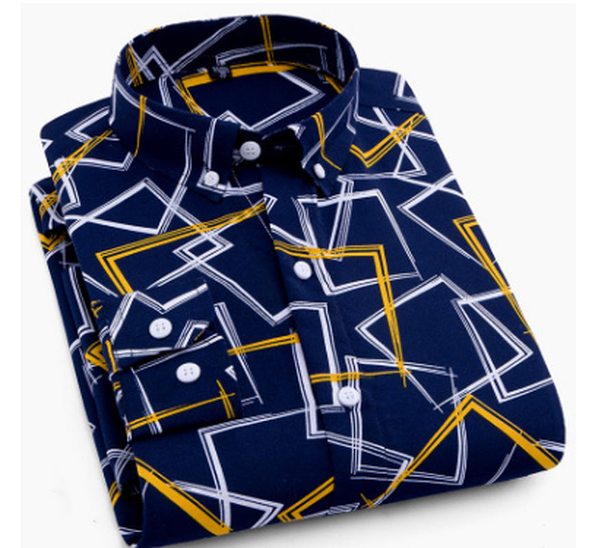 Men'S Long Sleeve Printed Shirt